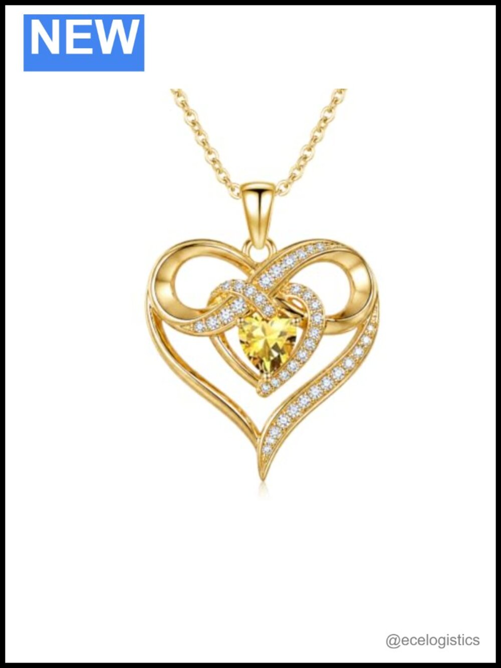 14K Gold Heart Birthstone Pendant Necklace for Women Perfect Gift
